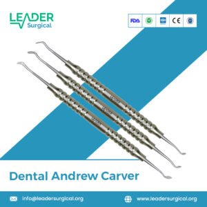 A specialized dental Andrew carver, a double-ended instrument with unique, slightly curved and angled tips for detailed occlusal carving.