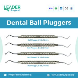 A set of dental ball pluggers with smooth, spherical tips of various sizes for condensing and burnishing restorative materials.