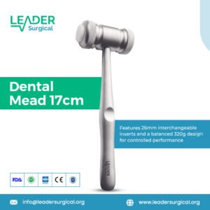 A Dental Mead mouth mirror with a 17cm stainless steel handle and a standard double-sided mirror head.