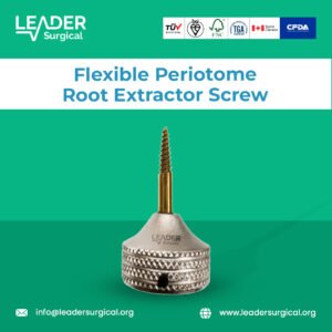 Flexible Periotome Root Extractor Screw dental extraction instrument for atraumatic root removal and periodontal procedures