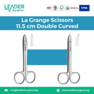 La Grange Scissors 11.5cm double curved, microsurgical scissors for precise dissection in ophthalmic and delicate reconstructive surgery.