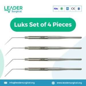 A Luks set of four dental instruments, typically including a condenser, carvers, and a burnisher for direct restorations.
