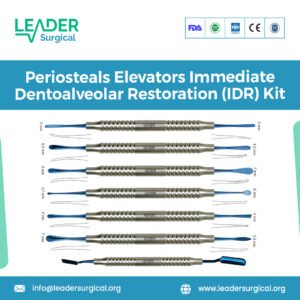 A set of specialized periosteal elevators designed for the minimally invasive Immediate Dentoalveolar Restoration (IDR) surgical technique.