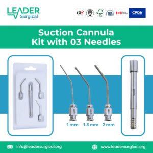 Suction Cannula Kit with 03 Needles professional dental suction cannula kit with three needles for implant and surgical procedures