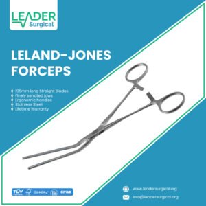 Leland Jones forceps, a specialized surgical forceps with long, fine, and atraumatic tips, used for grasping and handling delicate tissues in neurosurgery and microsurgery.