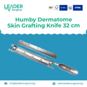 Premium Humby Dermatome Skin Grafting Knife 32cm with adjustable roller for precise split-thickness skin graft harvesting