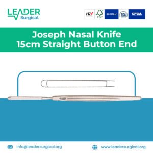 Premium Joseph Nasal Knife 15cm straight with button end for rhinoplasty and nasal surgery