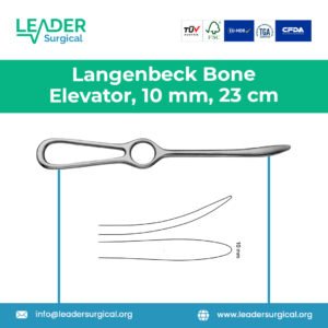 Premium Langenbeck Bone Elevator 10mm width 23cm length for orthopedic and maxillofacial periosteal elevation