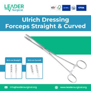 Premium Ulrich Dressing Forceps set including straight and curved options for surgical dressing and wound care