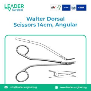 Premium Walter Dorsal Scissors 14cm angular for rhinoplasty and nasal dorsum contouring